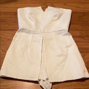 White strapless romper